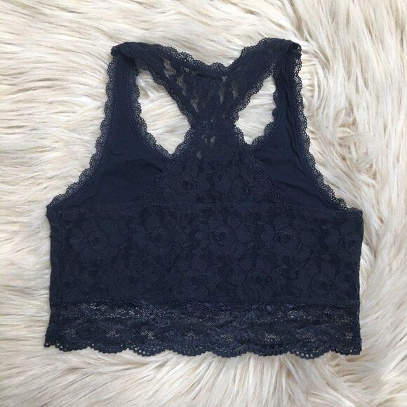 Abercrombie Kids Navy Blue Lace Racerback Bralette Top 15/16 - Picture 2 of 3